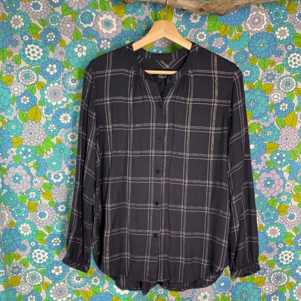 Rails Eloise Shirt With Metallic Grid Pattern Siz… - image 2